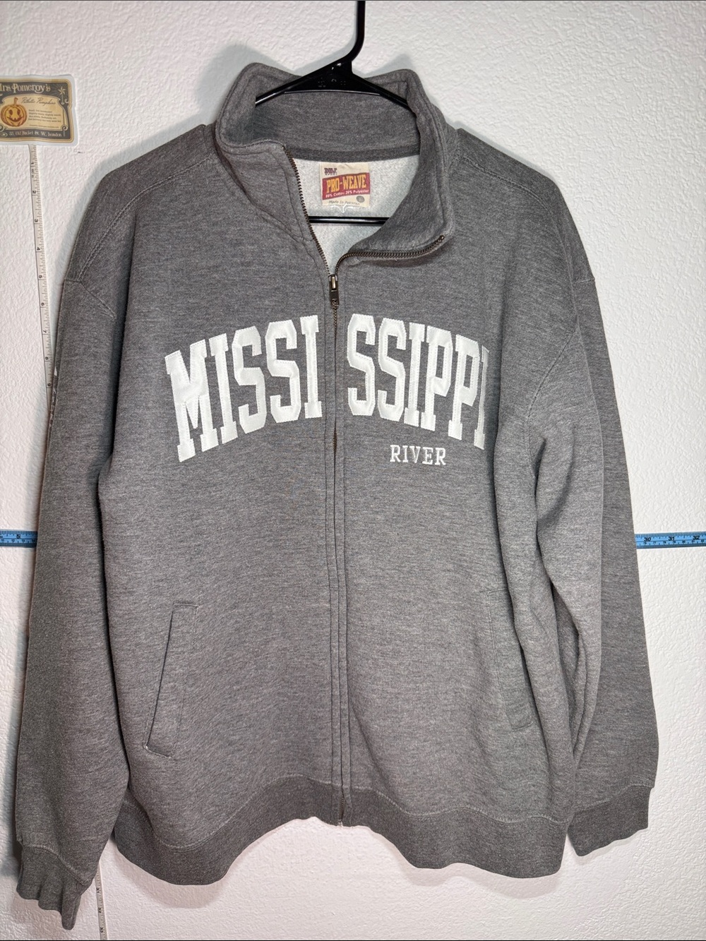 Gray "MISSISSIPPI RIVER" Full-Zip Men's Sweatshirt